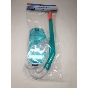 Adult Snorkel Swim Mask Adjustable Head Strap Latex Free Turquoise Swimgear